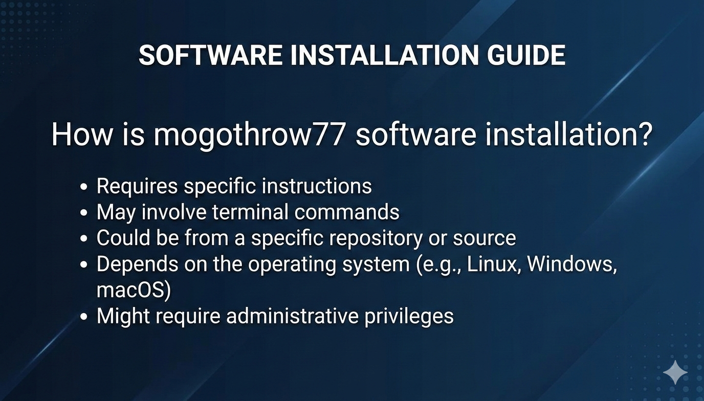 how is mogothrow77 software installation